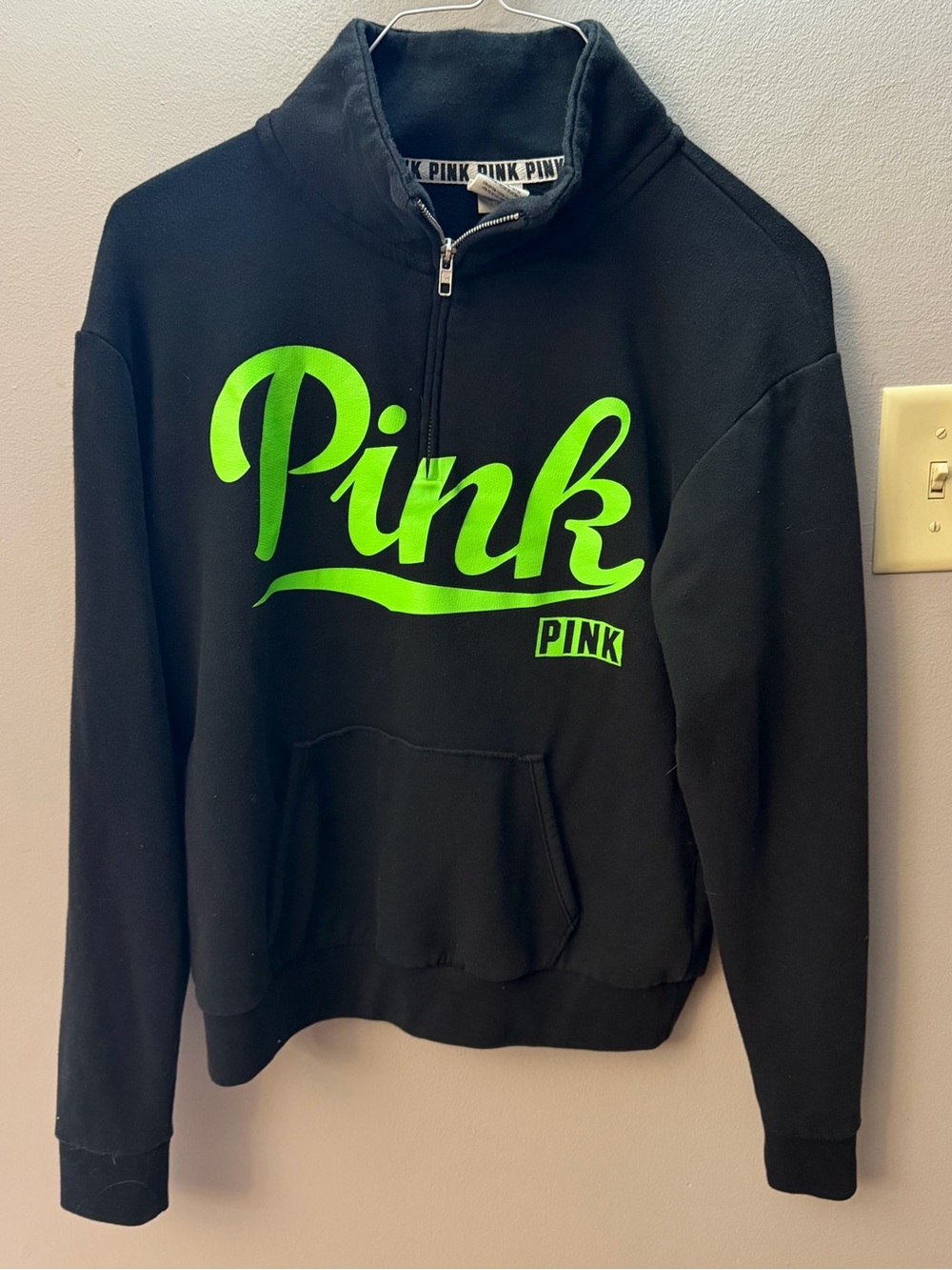 Pink Victoria's Secret Quarter Zip Sweatshirt